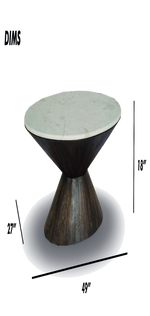 Round Pedestal Coffee Table with Marble Top