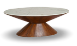 Round Pedestal Coffee Table with Marble Top