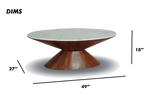 Round Pedestal Coffee Table with Marble Top