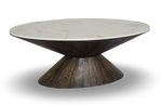 Round Pedestal Coffee Table with Marble Top
