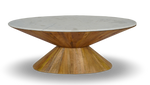 Round Pedestal Coffee Table with Marble Top