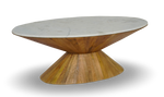 Round Pedestal Coffee Table with Marble Top