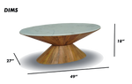 Round Pedestal Coffee Table with Marble Top