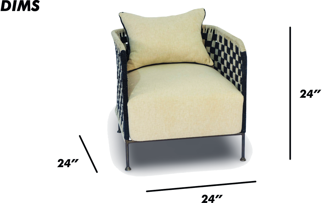Woven Rope Accent Chair with Metal Legs