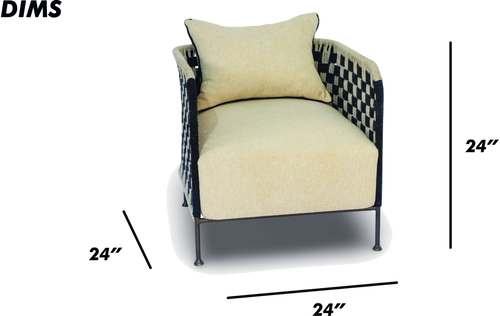 Woven Rope Accent Chair with Metal Legs