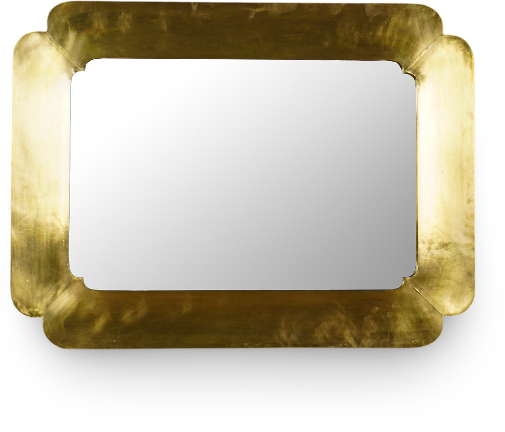 Rectangular Gold Wall Mirror