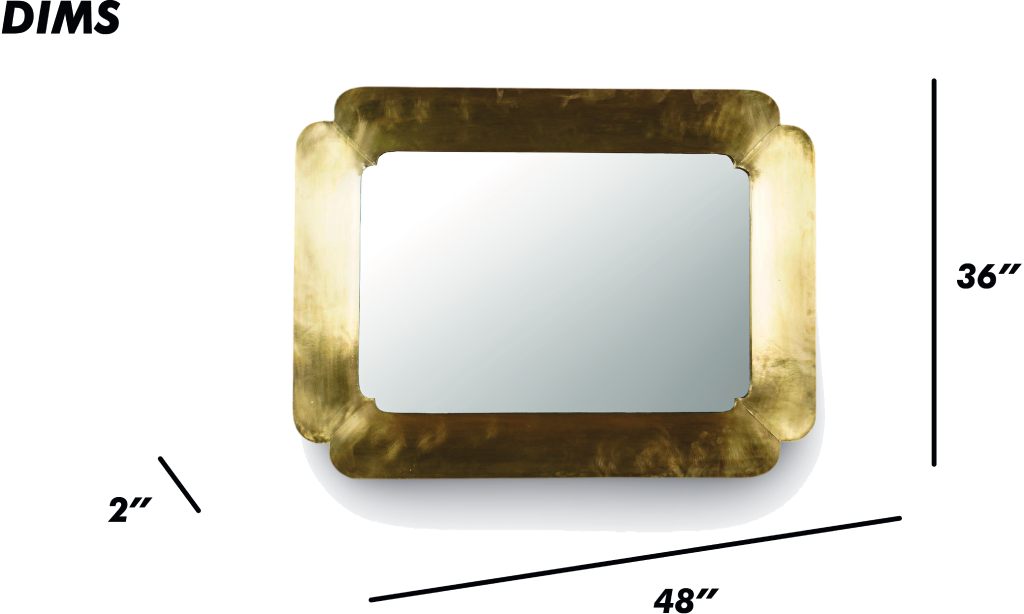 Rectangular Gold Wall Mirror