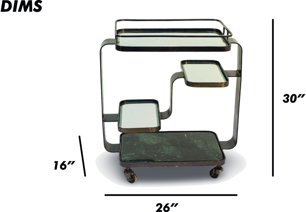 Black Multi-Tier Industrial Bar Trolley