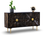 Geometric Patterned Wooden Sideboard