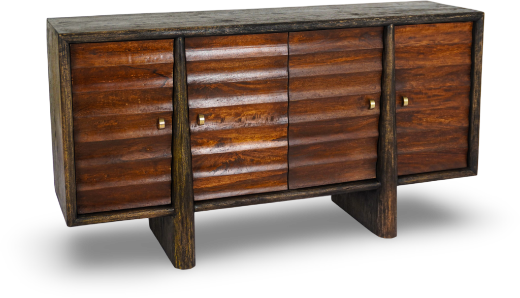 Black Louvered Console Sideboard