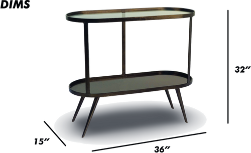 Black Oval Console Table