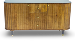 Brushed Grey Woven Rattan Storage Sideboard with Glass Top