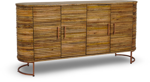 Curved Wooden Ribbed Sideboard