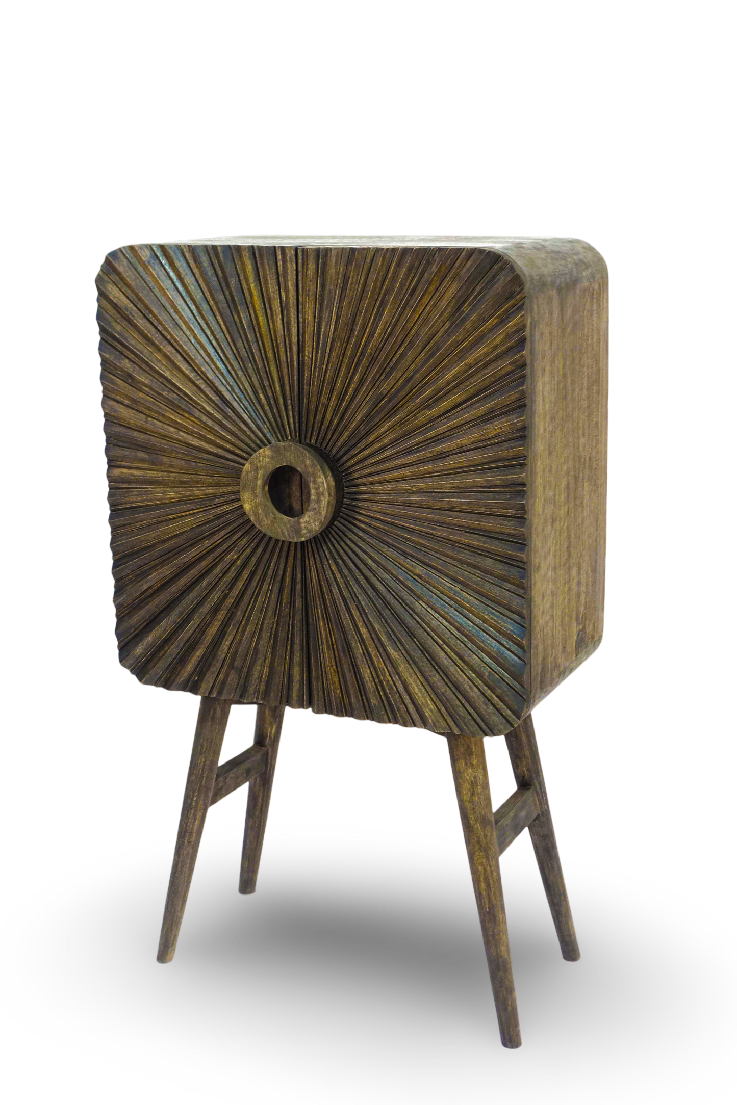 Grey Sunburst Accent Cabinet
