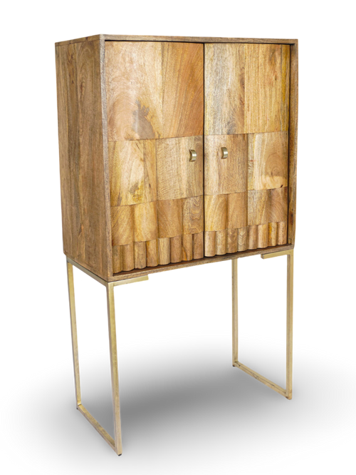 Brown Tall Bar Cabinet