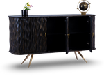 Dark Ripple Effect Wooden Sideboard