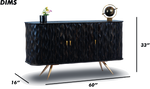 Dark Ripple Effect Wooden Sideboard