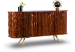 Dark Ripple Effect Wooden Sideboard