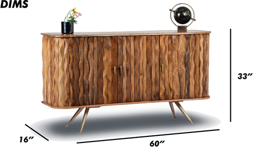 Dark Ripple Effect Wooden Sideboard