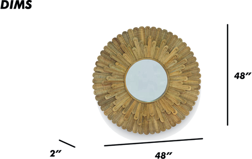 Sunburst Carved Wood Mirror