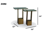 Modern Glass Top Nesting Side Tables