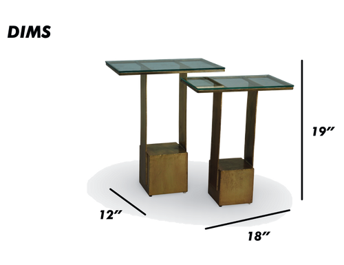 Modern Glass Top Nesting Side Tables