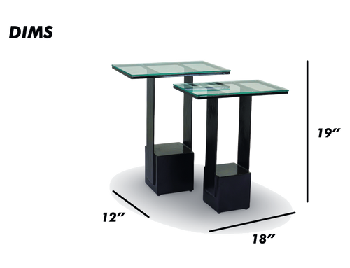 Modern Glass Top Nesting Side Tables