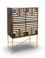Geometric Inlay Bar Cabinet