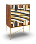 Geometric Inlay Bar Cabinet