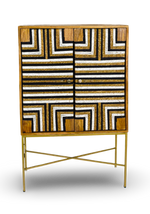 Geometric Inlay Bar Cabinet