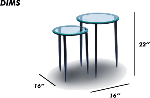 Round Glass Nesting Side Tables