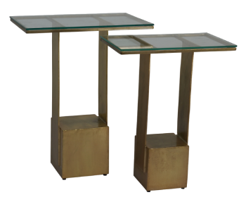 Modern Glass Top Nesting Side Tables