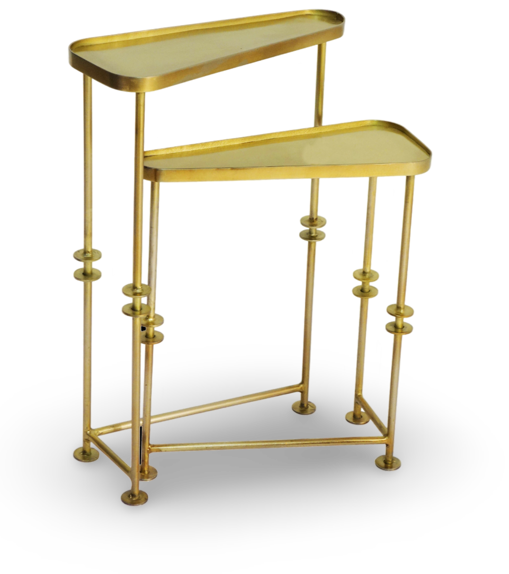 Asymmetrical Black Metal Nesting Tables