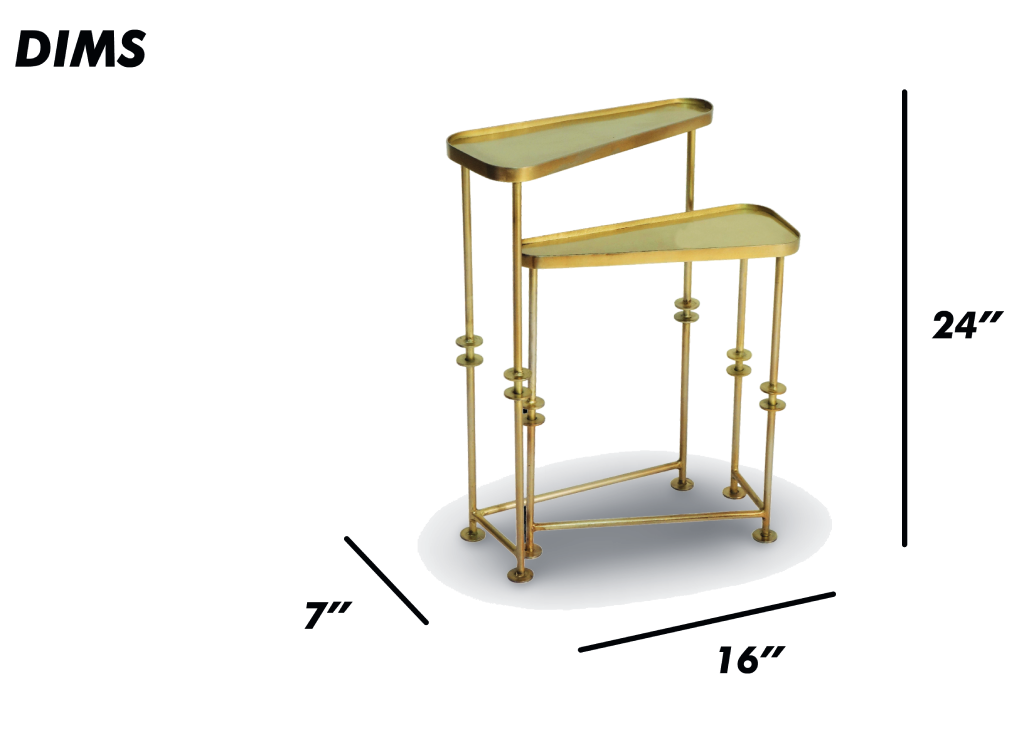 Asymmetrical Black Metal Nesting Tables
