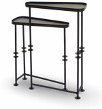 Asymmetrical Black Metal Nesting Tables