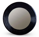 Round Gold Ribbed Frame Mirror
