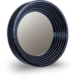Round Gold Ribbed Frame Mirror