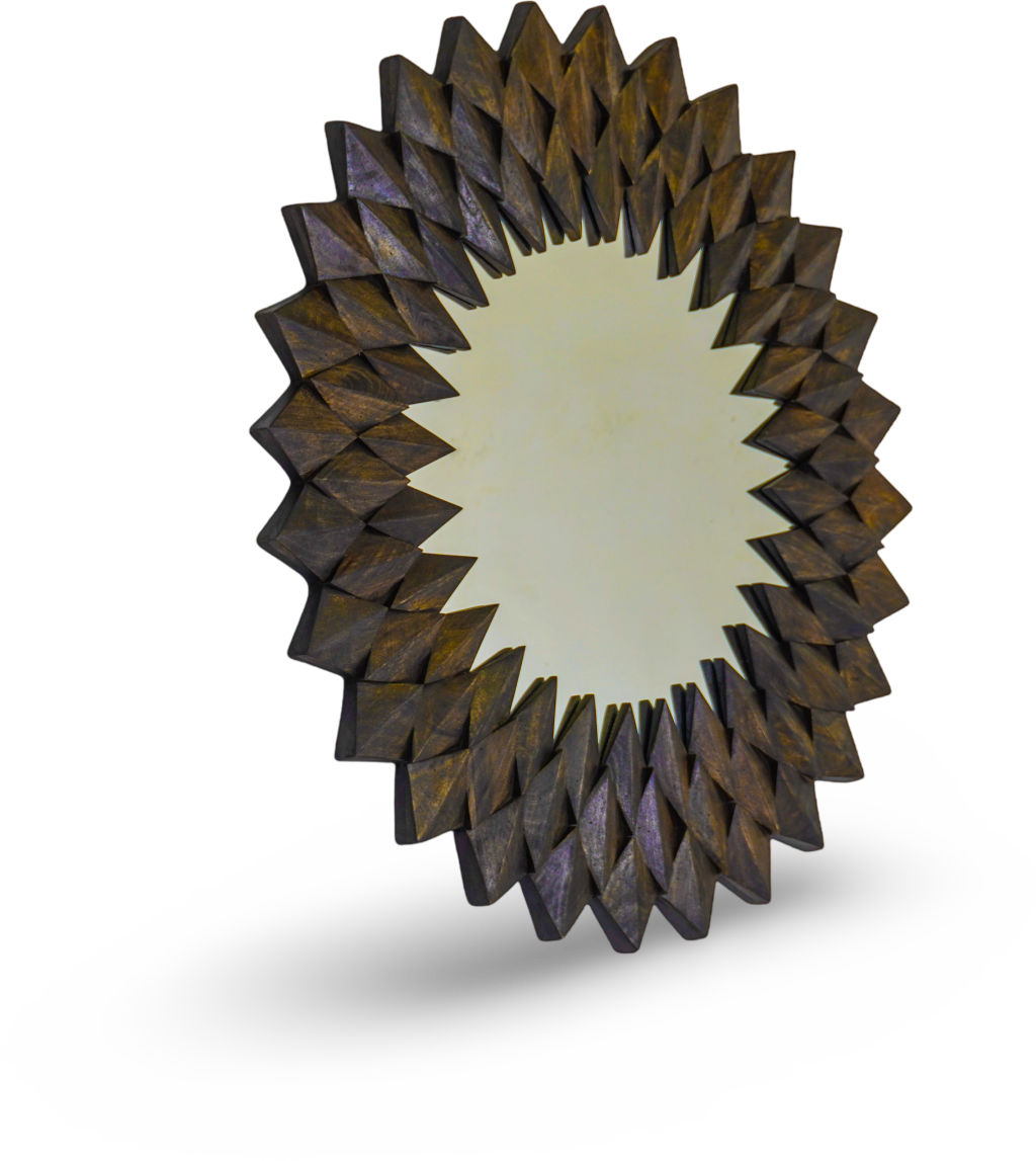 Brushed Grey Sunburst Wall Mirror