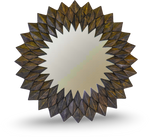 Brushed Grey Sunburst Wall Mirror