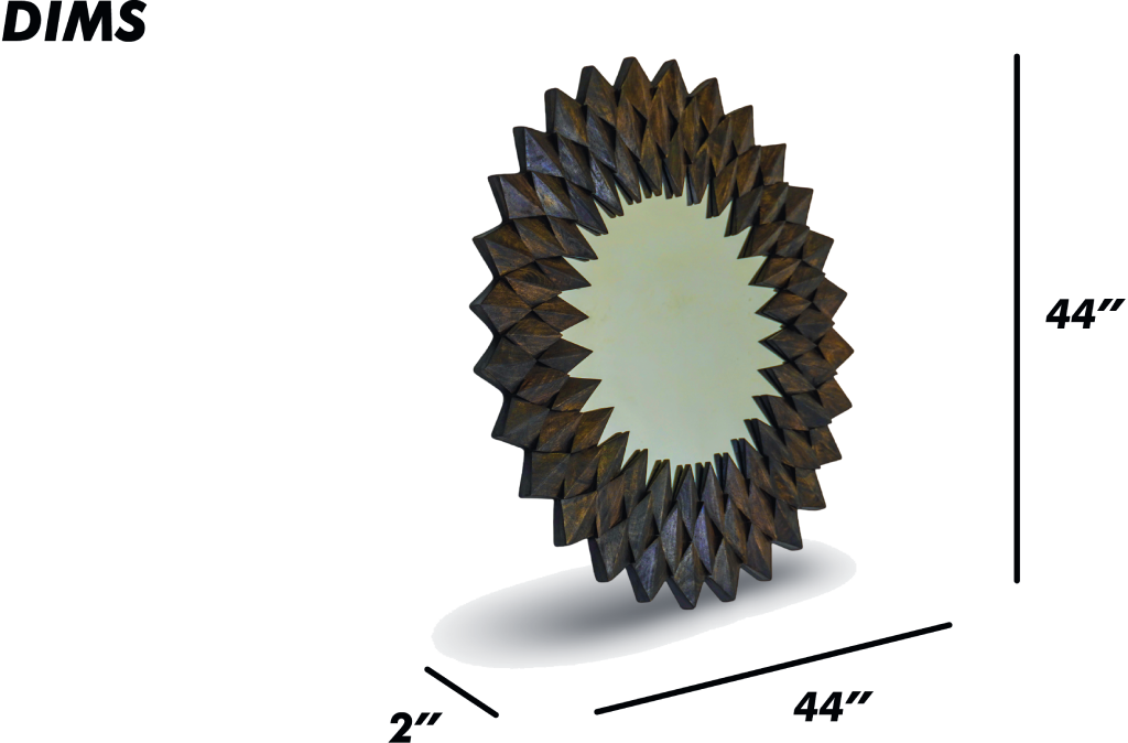 Brushed Grey Sunburst Wall Mirror