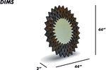 Brushed Grey Sunburst Wall Mirror