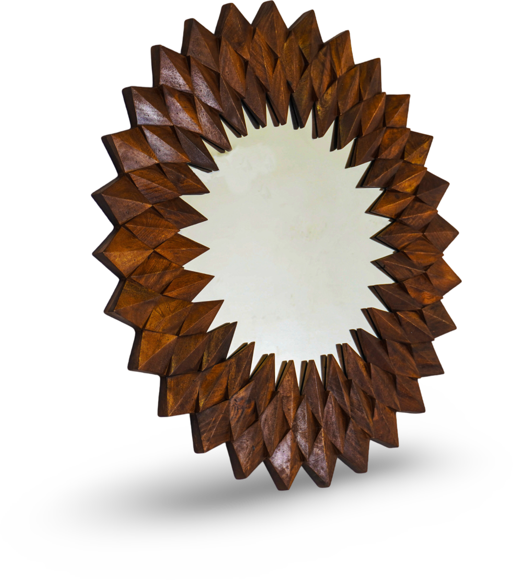 Brushed Grey Sunburst Wall Mirror