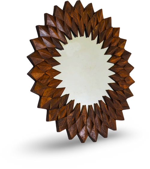 Brushed Grey Sunburst Wall Mirror