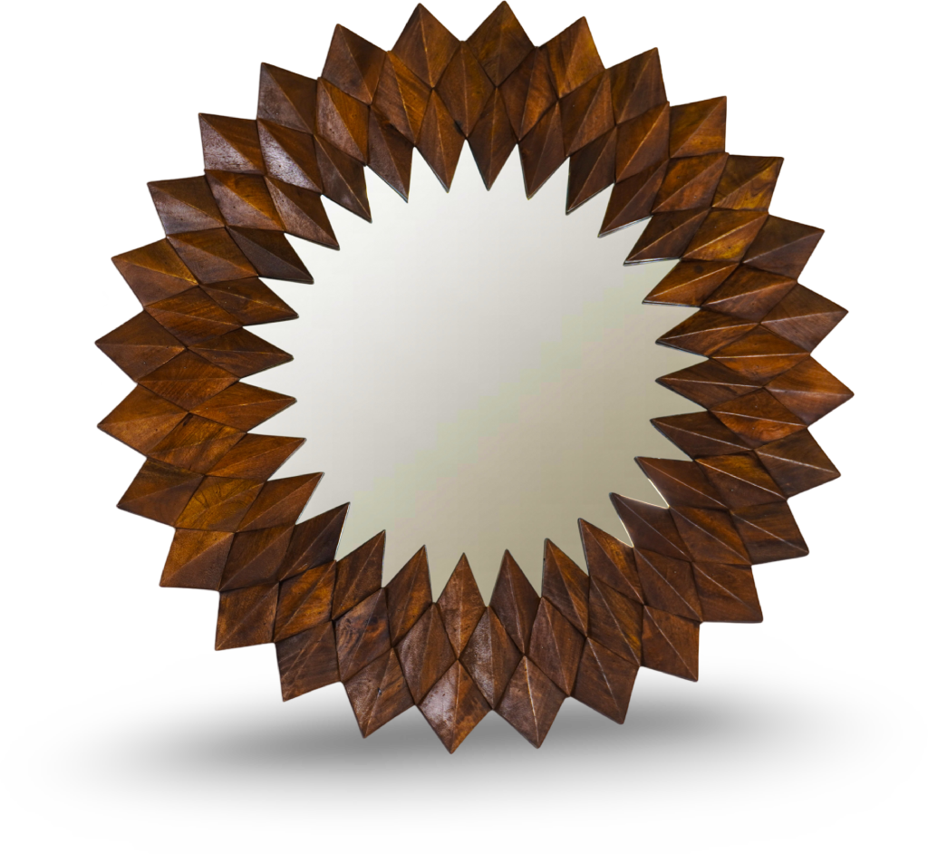 Brushed Grey Sunburst Wall Mirror