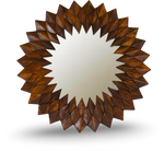 Brushed Grey Sunburst Wall Mirror