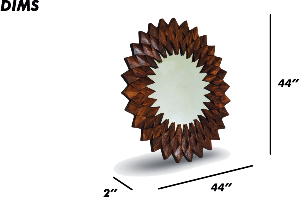 Brushed Grey Sunburst Wall Mirror