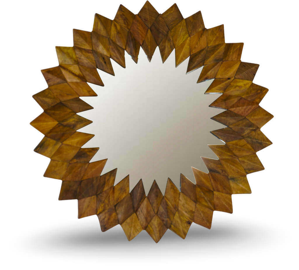 Brushed Grey Sunburst Wall Mirror