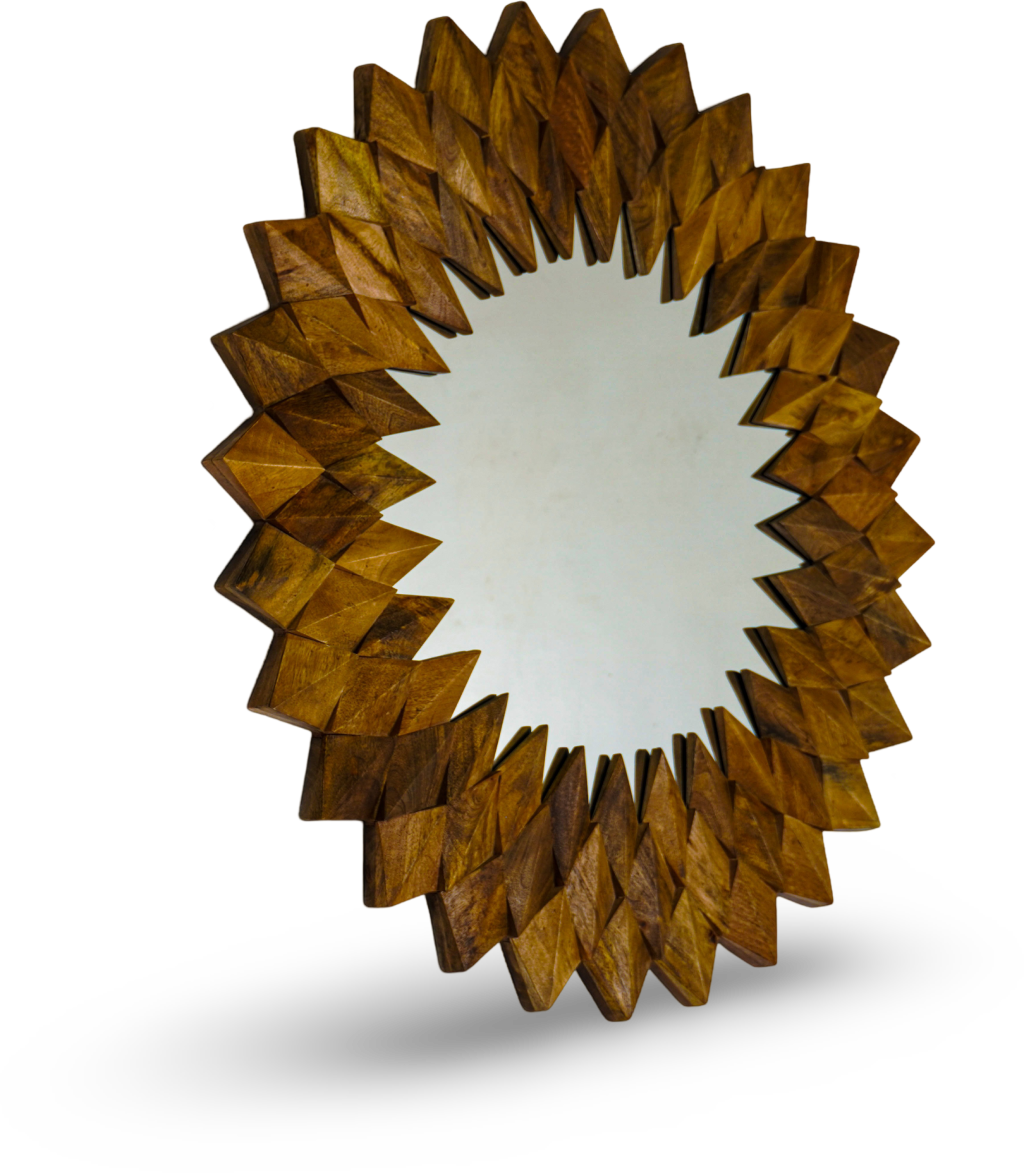 Brushed Grey Sunburst Wall Mirror