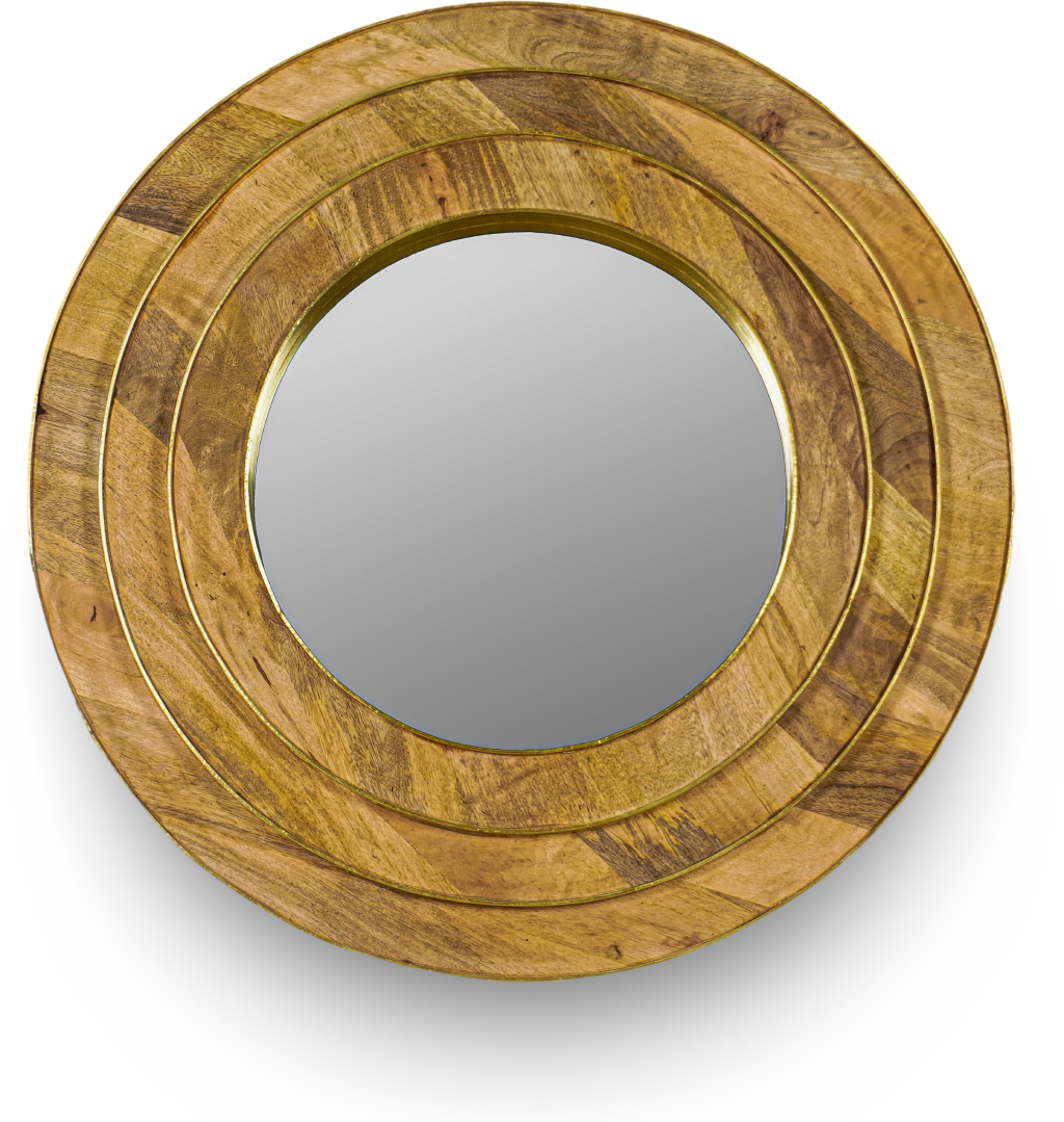 Natural Round Layered Mirror