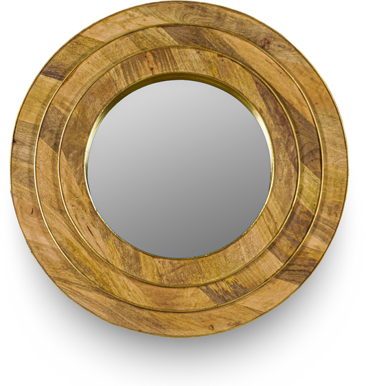 Natural Round Layered Mirror